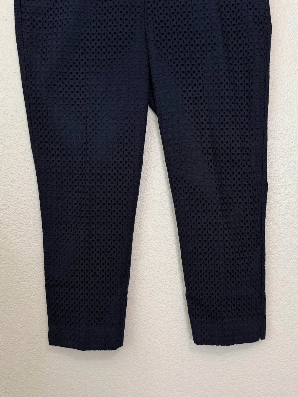 Talbots Navy Blue Eyelet Signature Fit Dress Pants, Size 16